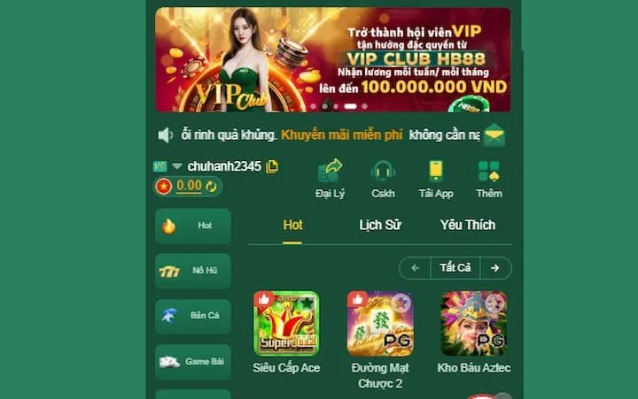 Link vào trang chủ HB88 mới nhất