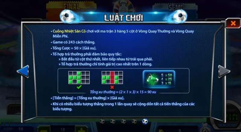 Luật chơi của Cuồng Nhiệt Euro tại HB88